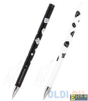 Ручка шариковая масляная BRAUBERG BLACK&WHITE "Letters", узел 0,7 мм, линия 0,35 мм, синяя, OBP129