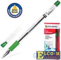 Ручка шариковая масляная BRAUBERG "Max-Oil", игольчатый узел 0,7 мм, линия 0,35 мм, зеленая, 142144
