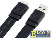Кабель Micro USB 3.0 Orient MU-318F, Am - micro-Bm (10pin), 1.8 м, плоский, черный
