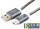 Cablexpert Кабель USB 2.0 CC-G-mUSB02Gy-1M AM/microB, серия Gold, длина 1м, титан, блистер