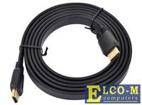 Кабель HDMI Gembird/Cablexpert, 1.8м, v1.4, 19M/19M, плоский кабель, черный, позол.разъе CC-HDMI4F-6